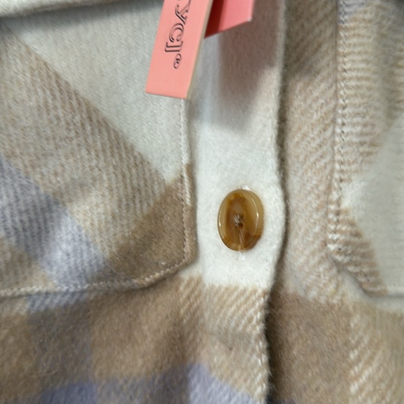 BlankNYC girls Y button down Flannel  top, new tag size, XL tan - Picture 3 of 9